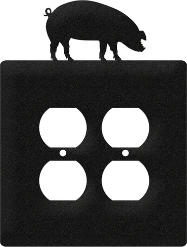 Vista 4 de SWEN Products Cubierta de placa de pared de cerdo (interruptor simple, negro)