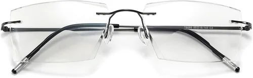 Vista 8 de K.LAVER Lentes de lectura bifocales para hombres y mujeres, sin marco, con bloqueo de luz azul, lentes de corte de diamante, lentes de titanio