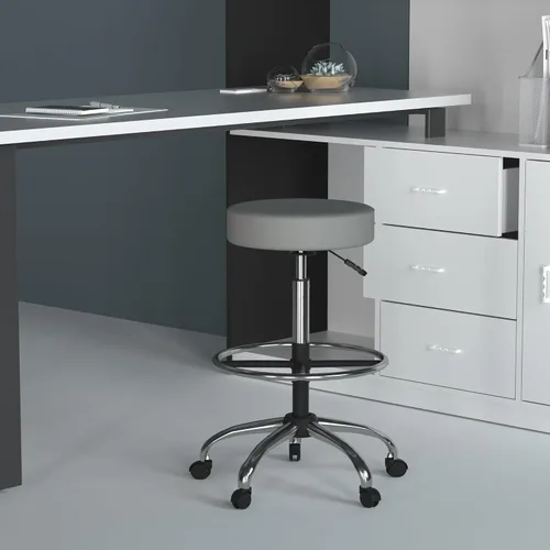 Vista 2 de Boss Office Products Taburete de dibujo ajustable de 16 pulgadas, gris