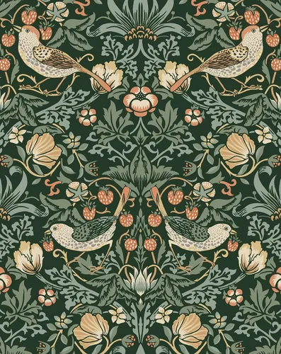 Vista 10 de NextWall Aves Garden - Papel tapiz autoadhesivo (ébano)