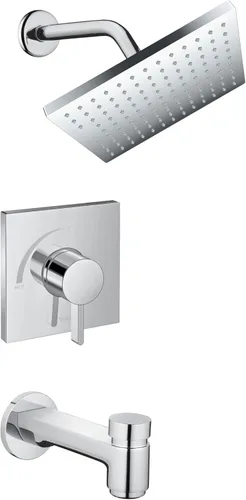 Vista 5 de hansgrohe Vernis Blend 04962820 - Juego de ducha de 1.75 GPM, 1 pulverizador, acabado de ducha completo en níquel cepillado, 04962820