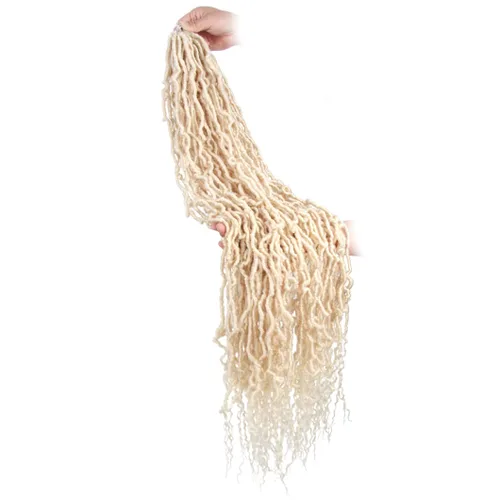 Vista 8 de BOHOBABE Rastas Sintéticas de Ganchillo de 10 Pulgadas, Rastas de Ganchillo Suaves Boho con Puntas Rizadas, Rastas Cortas de Diosa Bohemia de 1#