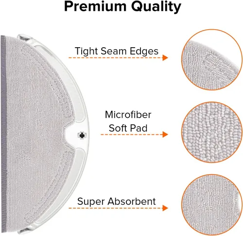 Vista 6 de roborock 2 Pack Paños de fregona de microfibra para Q 5, Q5 Pro, Q5 Pro+, Q7, Q7Max, Q8Max, Q8Max+, Serie E, S5, S5 Max, S 6, S6 Pure, S6 MaxV