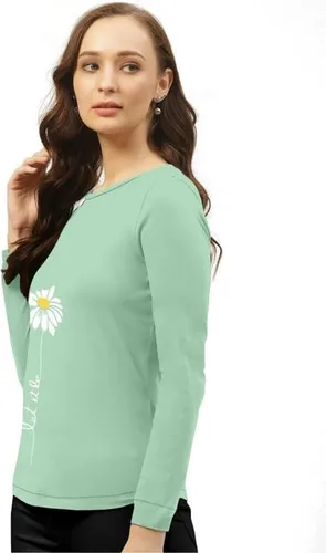 Vista 3 de Camiseta totalmente elástica estampada para mujer