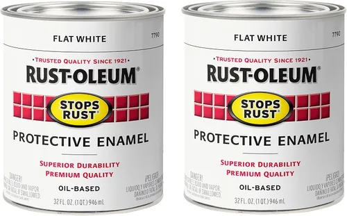 Vista 11 de Rust-Oleum 7776502-2PK - Pintura antióxido para aplicación con brocha, cuarto de galón, negro plano (paquete de 2)