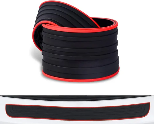Vista 8 de Protector de parachoques trasero universal de 35.4 pulgadas, de goma negra, resistente a los arañazos, para puerta del maletero, accesorio para Negro