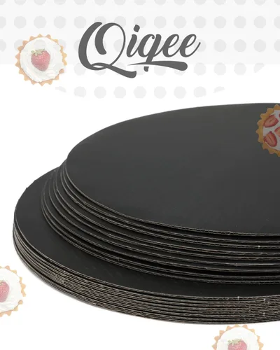 Vista 6 de qiqee 40 paquetes de tableros para tartas redondos de 12 pulgadas, base circular de cartón de grado alimenticio negro