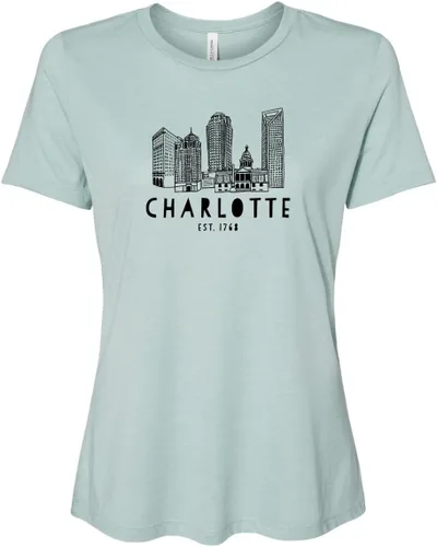 Vista 44 de Cute Women's Screen Printed Crew Neck Tee, Shirts With Sayings, Dusty Blue or Olive