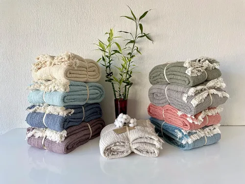 Vista 7 de Fundas de almohada 100% de muselina de algodón, 4 capas de algodón turco suave, solo fundas de almohada, no incluye manta ni colcha