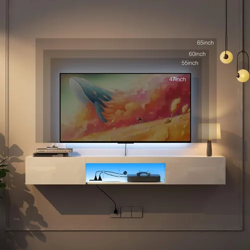 Vista 7 de YardGo Soporte flotante para TV, tamaño único, negro