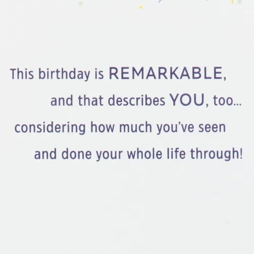 Vista 3 de Tarjeta de felicitación de Hallmark para el cumpleaños número 100 (100 años increíbles)