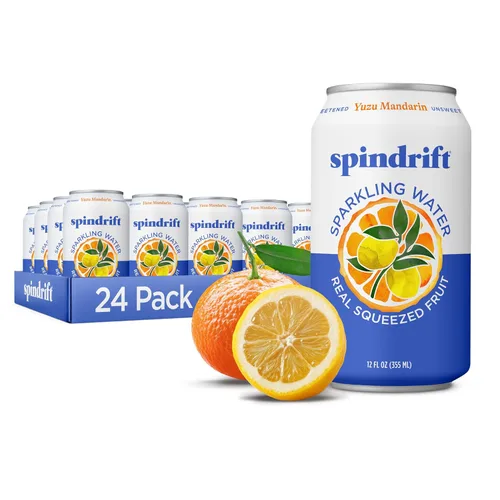 Vista 19 de Spindrift Agua con gas, sabor a bayas Belli, hecha con fruta exprimida real, latas de 12 onzas líquidas, paquete de 24 (solo 13 calorías por lata)