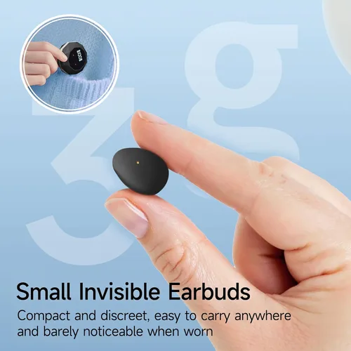 Vista 5 de Auriculares para dormir de lado, Bluetooth inalámbrico invisible Negro