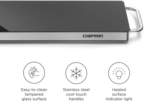 Vista 7 de CHEFMAN Freidora de aire digital multifuncional+asador, deshidratador y elemento calefactor de placa de calentamiento eléctrica larga, comida