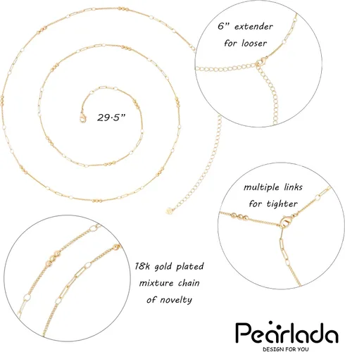 Vista 5 de Cadena de cuerpo minimalista para bikini de playa de oro de 18 quilates, cadena de vientre ajustable con dijes, joyería de moda hecha a mano
