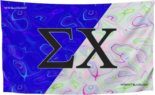 Vista 24 de Greek Club Sorority & Fraternity - Bandera de luz negra, 3 pies x 5 pies, licencia oficial, tapiz, exhibición, poliéster, pancarta de letras, CHI