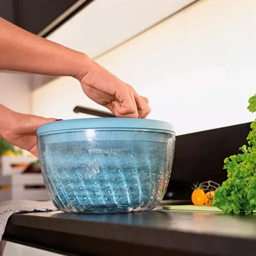 Vista 2 de Guzzini Twist & Dry Ensalada Spinner, Azul 170900134