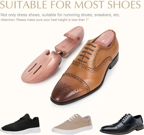 Vista 4 de Árboles de cedro para hombre, paquete de valor, árboles de zapatos para hombre con fragancia de cedro, árboles de zapatos de madera para hombres