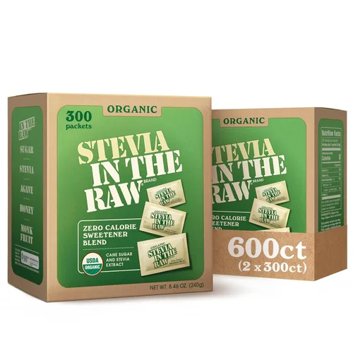 Vista 10 de Stevia In The Raw - Paquetes de edulcorante orgánico de stevia, 40 unidades, cero calorías, paquetes sustitutivos de azúcar de stevia, sin eritritol
