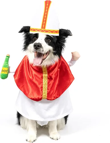 Vista 10 de NACOCO Disfraz de muñeca de Halloween para perro, estilo tijera, disfraz de mascota, Navidad, cosplay, muñeca ajustable, divertida ropa especial