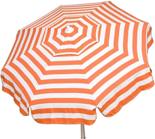 Vista 10 de Heininger DestinationGear 6' Acrylic Striped Pole Umbrella negro y blanco