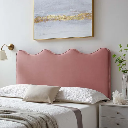 Vista 12 de Modway Athena Performance - Cabecera de terciopelo tamaño individual, color rosa