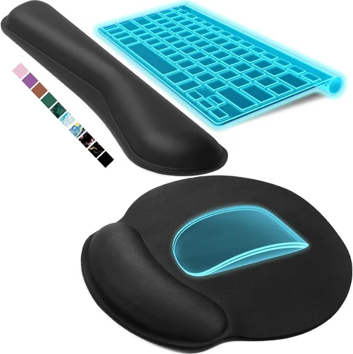 Vista 8 de KTRIO Reposamuñecas ergonómico para teclado y reposamuñecas para mouse, Negro