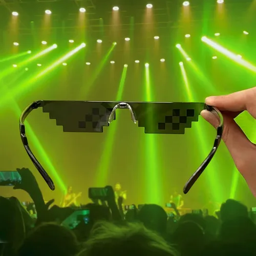 Vista 10 de Lorigun Thug Life - Gafas de sol Pixel para fiesta, lidiar con eso, gafas de despedida de soltero