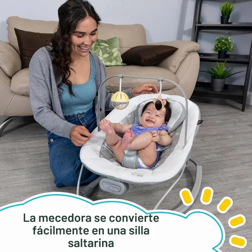 Vista 2 de Smart Steps® My First Rocker 2 Bouncer, Dos de una clase gris Dos de un tipo gris