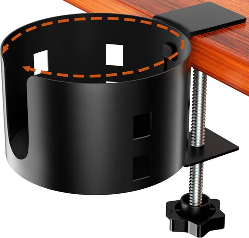 Vista 11 de OOKUU - Soporte para tazas de escritorio más profundo, antiderrames para escritorio o mesa, resistente y duradero, fácil de instalar, suficiente