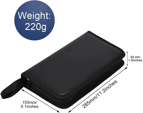 Vista 4 de Fosa Funda de poliuretano para CD/DVD/VCD con capacidad para 80 unidades, almacenamiento, soporte, folleto, bolsa, organizador de álbumes-Muti