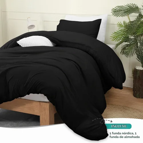 Vista 3 de Utopia Bedding Juego de funda de edredón con fundas de almohada, funda de edredón de 2 piezas con cierre de cremallera, 1 funda de edredón con 1