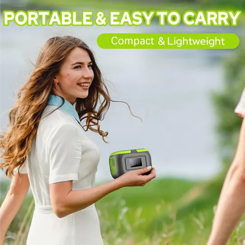 Vista 2 de Estación de energía portátil con panel solar de 30 W, 120 W 110 V USB-C, generador de batería con panel, banco de energía solar con salida de CA