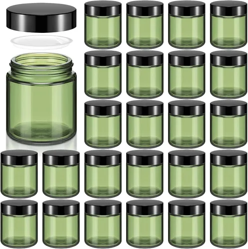 Vista 43 de Norme 24 Frascos de Vidrio de 4 oz con Tapas Herméticos Redondos a Prueba de Fugas Frascos Cosméticos Vacíos con Revestimientos Internos en la Tapa