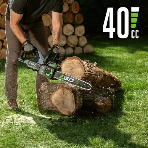 Vista 4 de EGO POWER+ Sierra de cadena, motosierra alimentada por batería de 16 pulgadas, eléctrica inalámbrica, batería y cargador no incluidos - CS1610