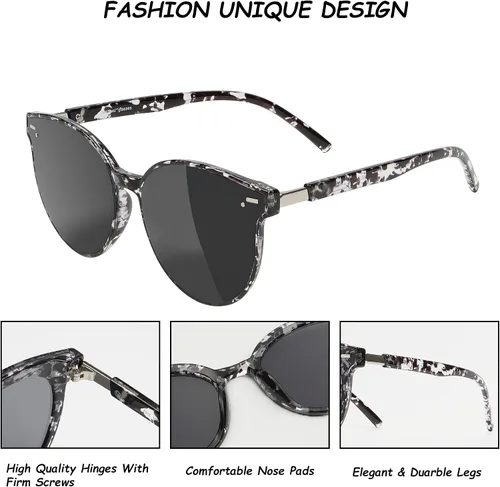 Vista 4 de Yaserra Classic Round Sunglasses Retro Vintage Shades
