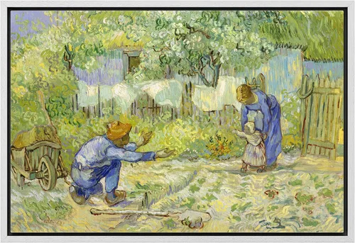 Vista 60 de Van Gogh - Lienzo con diseño giclée de olivos con cielo amarillo y sol, arte de pared de galería, estirado y enmarcado, listo para colgar, 24 x 36