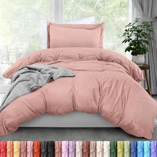 Vista 28 de Utopia Bedding Juego de funda de edredón tamaño individual - 2 piezas con cierre de cremallera - 1 funda de edredón 68X90 pulgadas y 1 funda de Beige