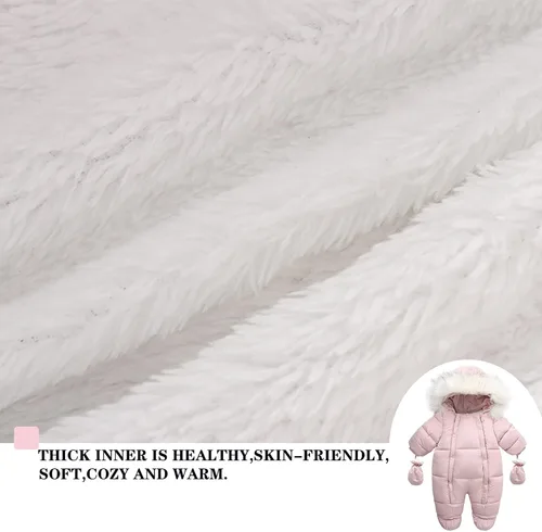 Vista 6 de Traje de nieve de forro polar cálido con capucha para bebé, abrigo de invierno con guantes y zapatos