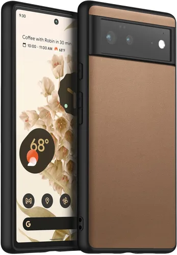 Vista 13 de X-level Funda de piel sintética para Google Pixel 6, a prueba de golpes Piel Negro