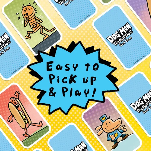 Vista 3 de University Games Dog Man Hot Dog - Juego de Cartas en Lata, El Juego de Colección Rápido y Frenético para Niños con Arte de los Libros de Dog Man