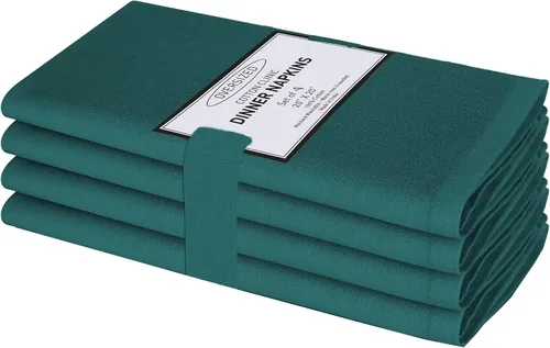 Vista 30 de Cotton Clinic Servilletas de tela 100% algodón extra grandes de 20 x 20 pulgadas, juego de 4 servilletas de mesa suaves y duraderas reutilizables