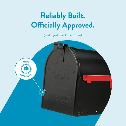 Vista 8 de Architectural Mailboxes Admiral™ Buzón de Correo de Metal de Aluminio Resistente al Óxido Montado en Poste para Exterior, Negro, Buzón Grande