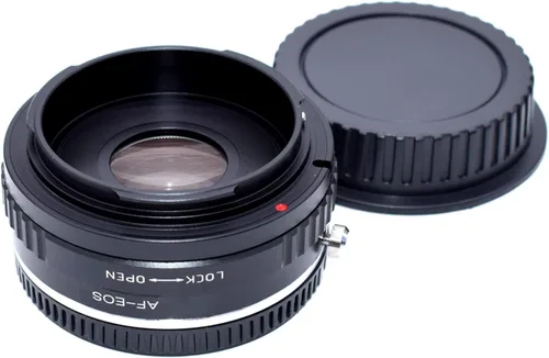 Vista 3 de Adaptador AF a EOS con vidrio óptico, compatible con lentes Sony Alpha A Minolta MA AF para cámaras SLR Canon EOS (EF, EF-S) 7D 550D 500D 1000D 60D