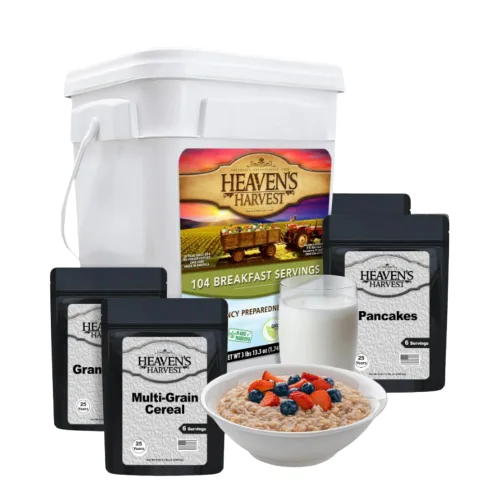Vista 10 de Heaven’s Harvest Kit de Alimentos Familiares de 25 Años — Suministro de Alimentos de Emergencia. Kit de Alimentos de Supervivencia Liofilizados +
