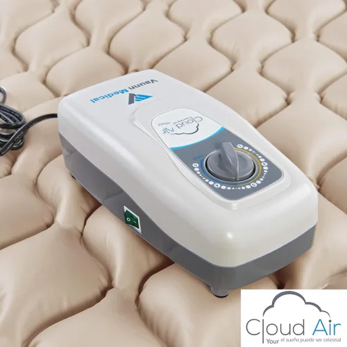 Vista 2 de Vaunn Medical Cloud Air Whisper Quiet - Cubrecolchón silencioso de presión de aire alternante con bomba, tamaño individual, 36" x 78" x 3