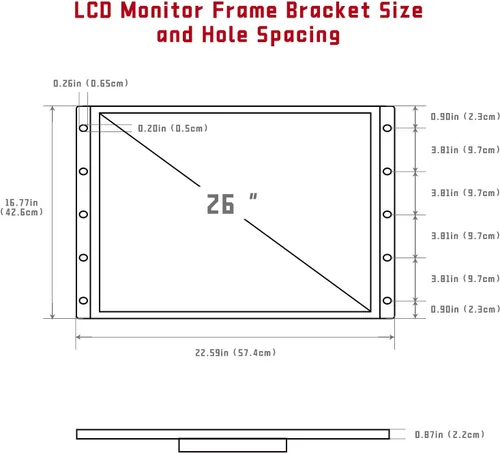Vista 3 de UNICO Monitor de la arcada de 26 pulgadas, monitor del juego del LCD del ratio 4:3 para la máquina de la arcada de HDMI/VGA/CGA/EGA
