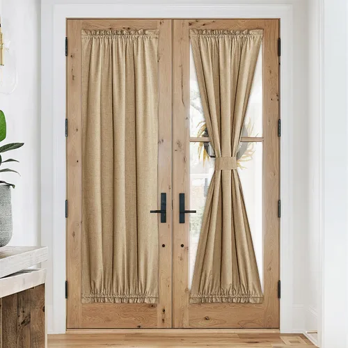 Vista 164 de NICETOWN Cortinas de Lino para Puerta Lateral - Cortinas Opacas con Aislamiento Térmico para Puerta Delantera Francesa para Sombra Pequeña