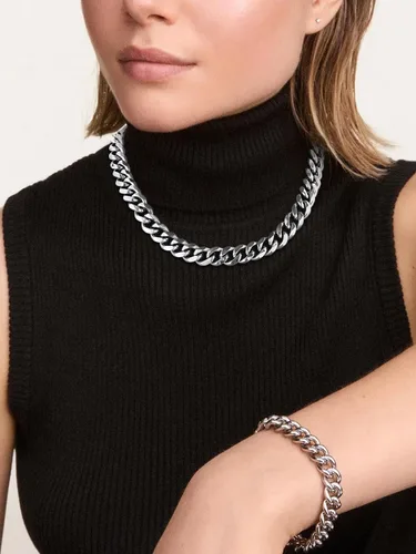 Vista 9 de Suplight Cadena de eslabones cubanos curvados de acero inoxidable 316L chapada en oro, plata, negro, para hombre y mujer, 46, 51, 56, 61, 66, 71