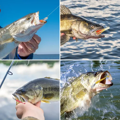 Vista 7 de Ganchos de cabeza de plantilla de pesca, 12/24 piezas de ganchos de cabeza de tubo para pesca de lubina, sin pintar, tubo de gota de agua, anzuelo